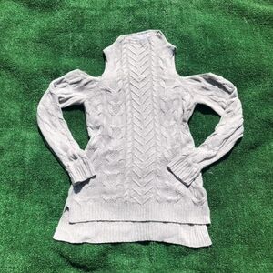 Gray Cable Knit Women's Sweater
